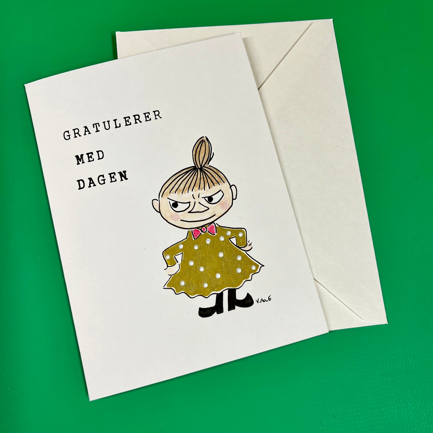 Lille My håndlaget dobbelt kort