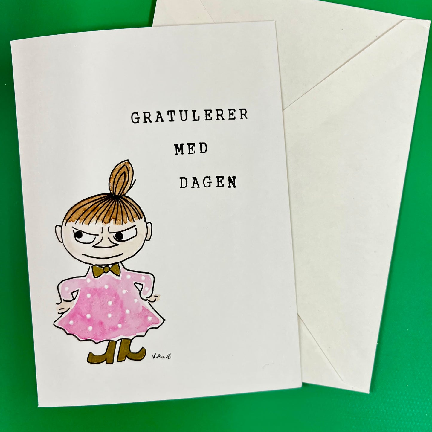 Lille My håndlaget dobbelt kort