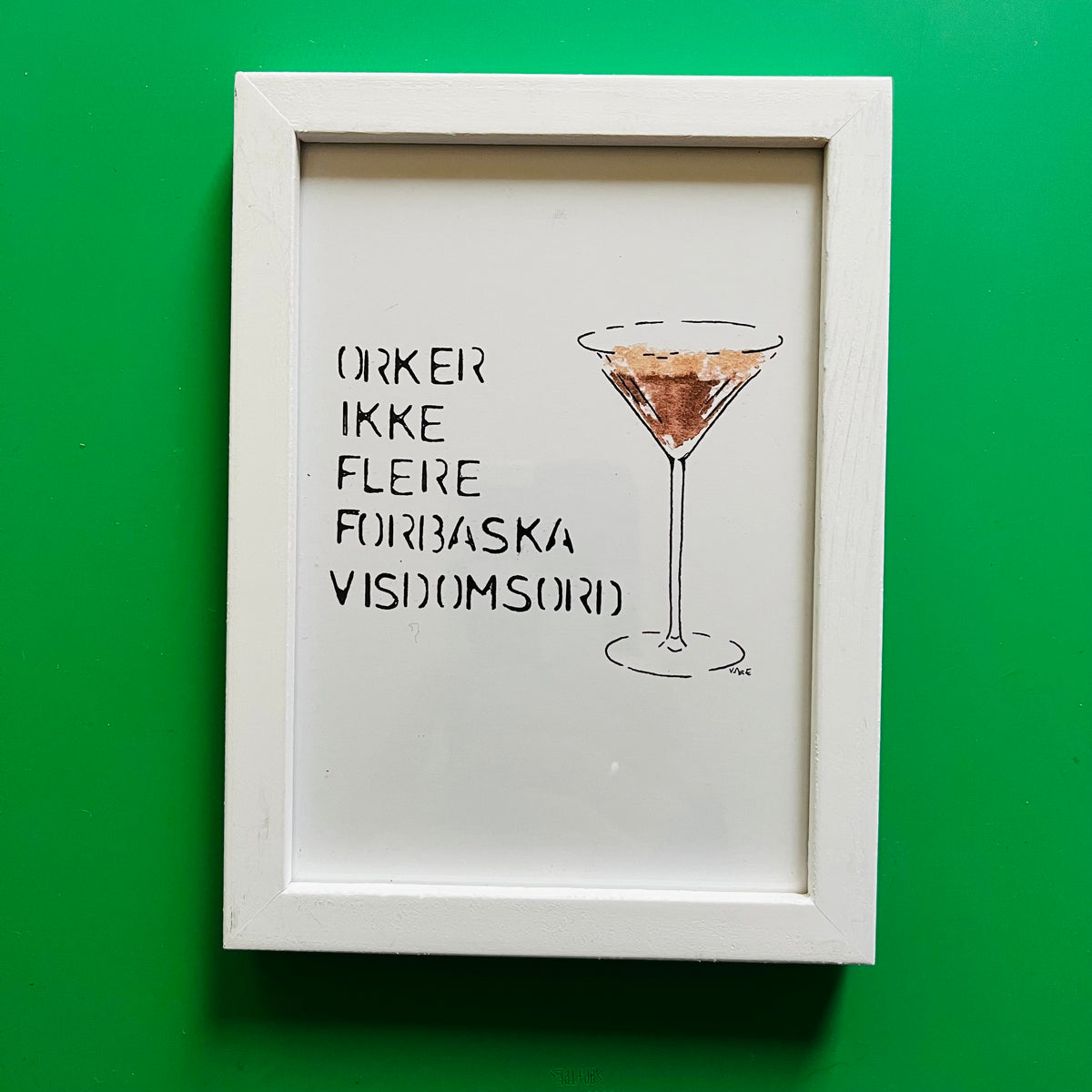 Visdomsord Cocktail postkort i ramme