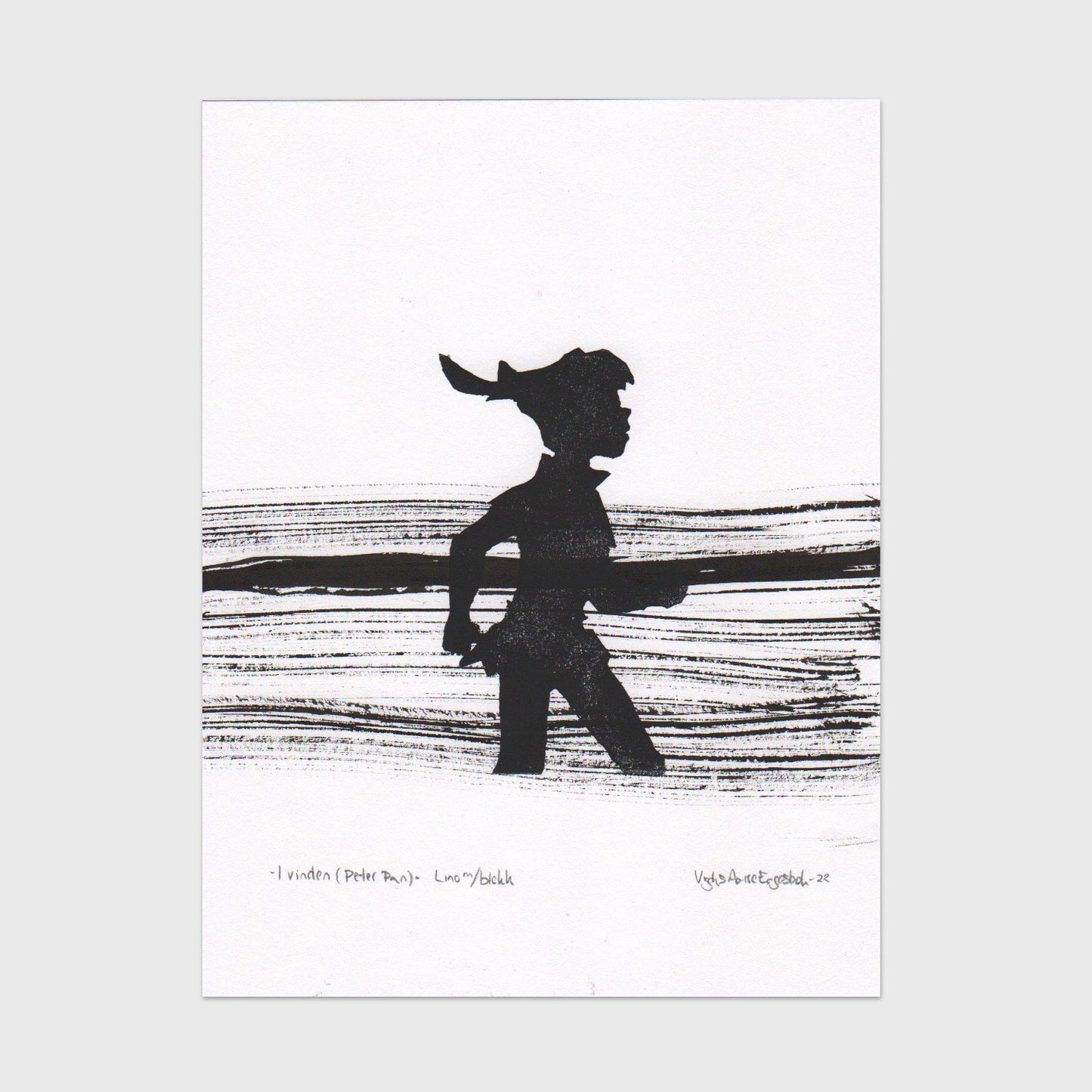 I vinden (Peter Pan) lino/blekk, 16x21