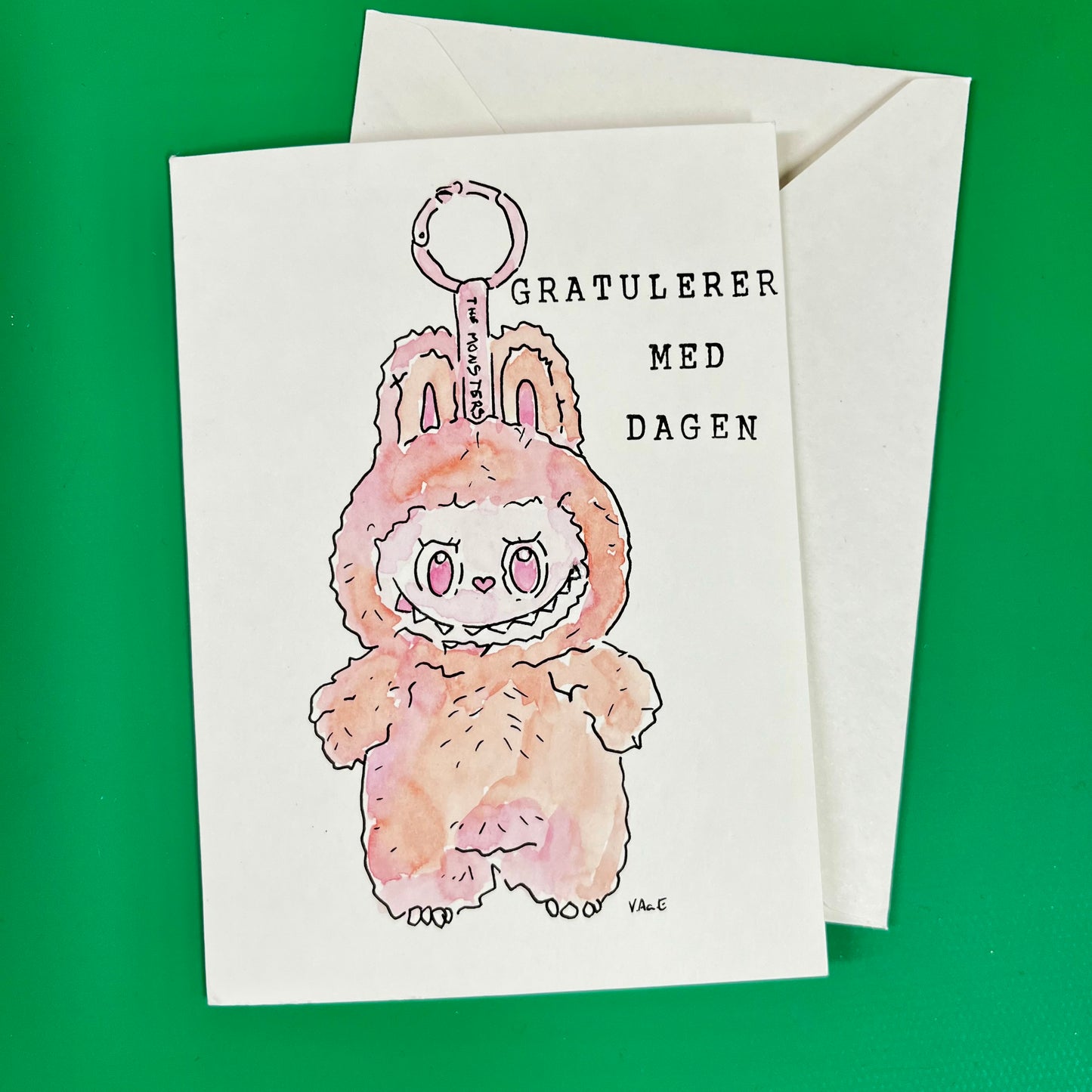 "LaLulu" håndlaget dobbelt kort