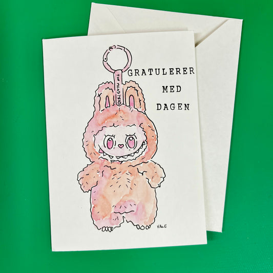 "LaLulu" håndlaget dobbelt kort