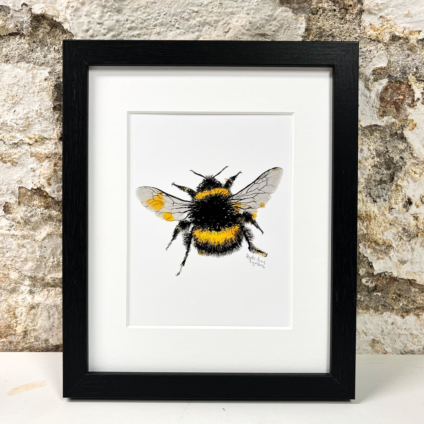 HUMLA kunstprint i treramme med pp
