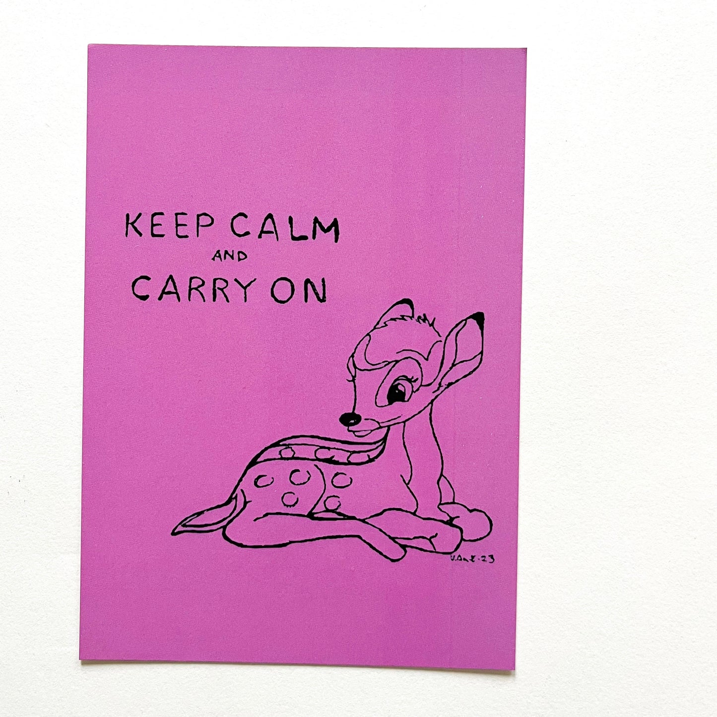 Keep Calm Bambi Postkort