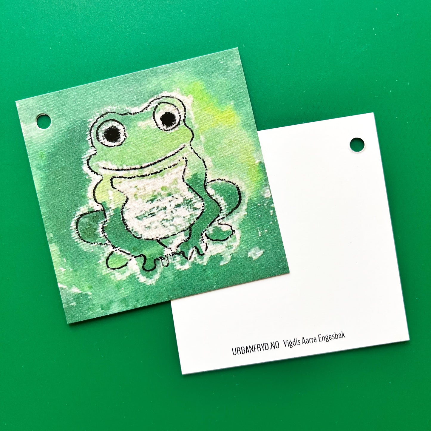 Frosken pakkelapp/lite kort 10 stk NYHET!