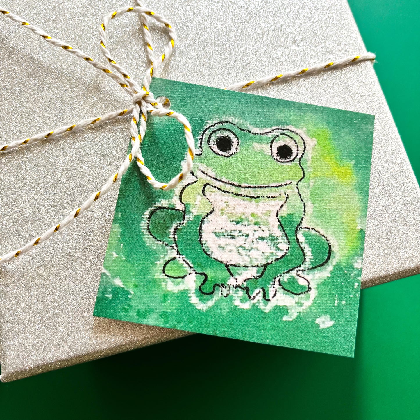 Frosken pakkelapp/lite kort 10 stk NYHET!