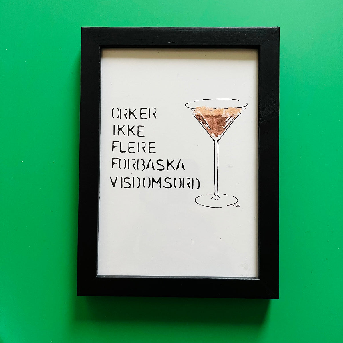 Visdomsord Cocktail postkort i ramme