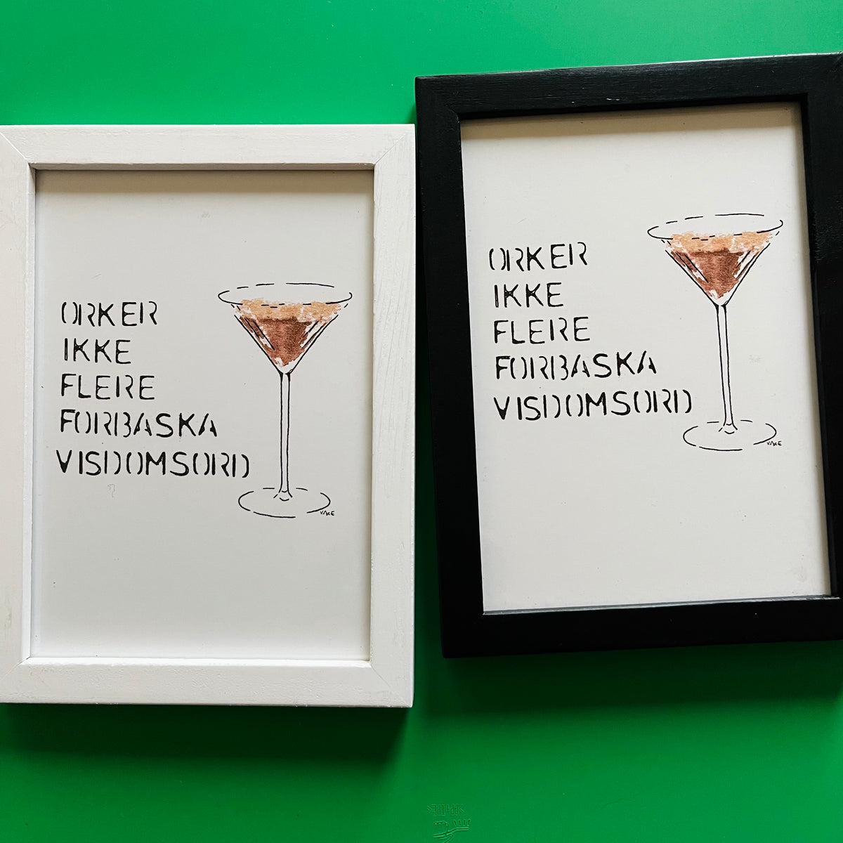Visdomsord Cocktail postkort i ramme
