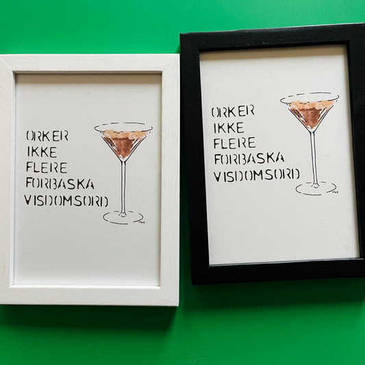 Visdomsord Cocktail postkort i ramme